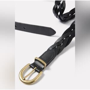 Evereve Jessa Black Braided Leather belt M/L